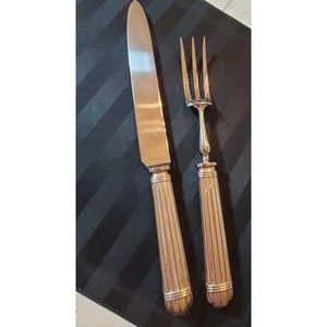 Aria Silverplate 1984 By CHRISTOFLE FRANCE Large 2 Piece Roast Carving Set